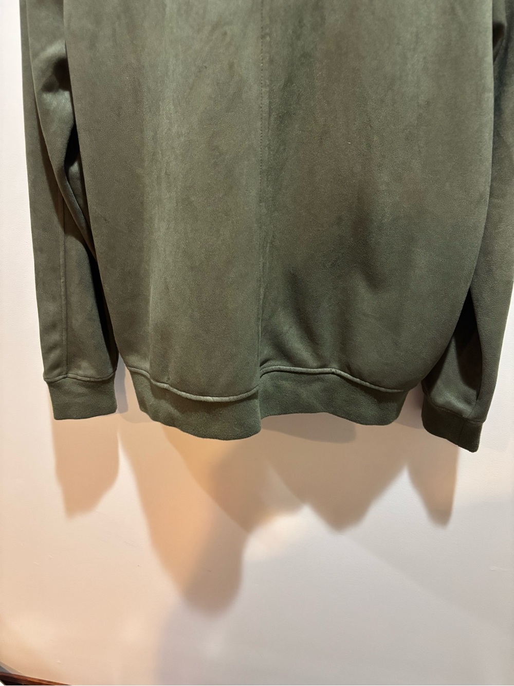 Men's Ben Sherman Olive Green Zip-Front Bomber Sweater jacket full zip pockets - Picture 8 of 12